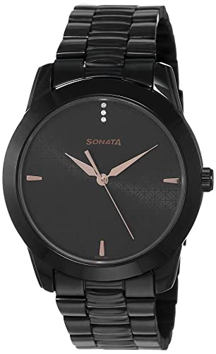 Sonata Analog Black Dial Men's Watch